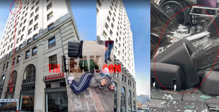 Part2 Video: Man falls from 9th floor (30 meters) onto BMW ...and gets up afterwards! / Christina Bri